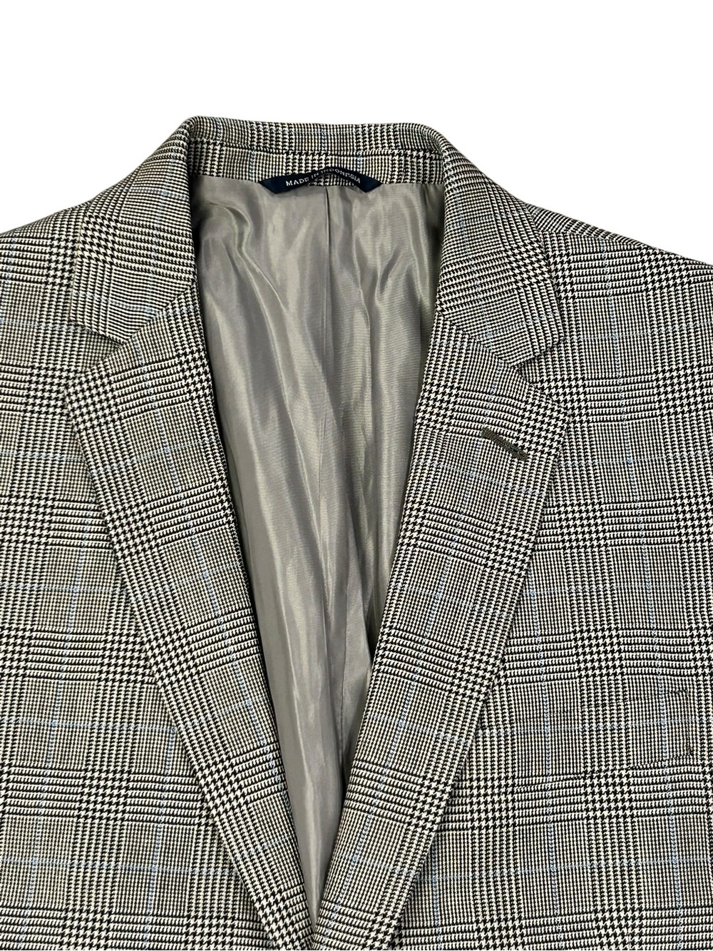 Ralph Lauren Vintage Gray Glen Plaid Men's Blazer 40L Silk Wool Y2K Business - Picture 2 of 8